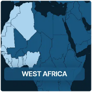 Map highlighting the West Africa region